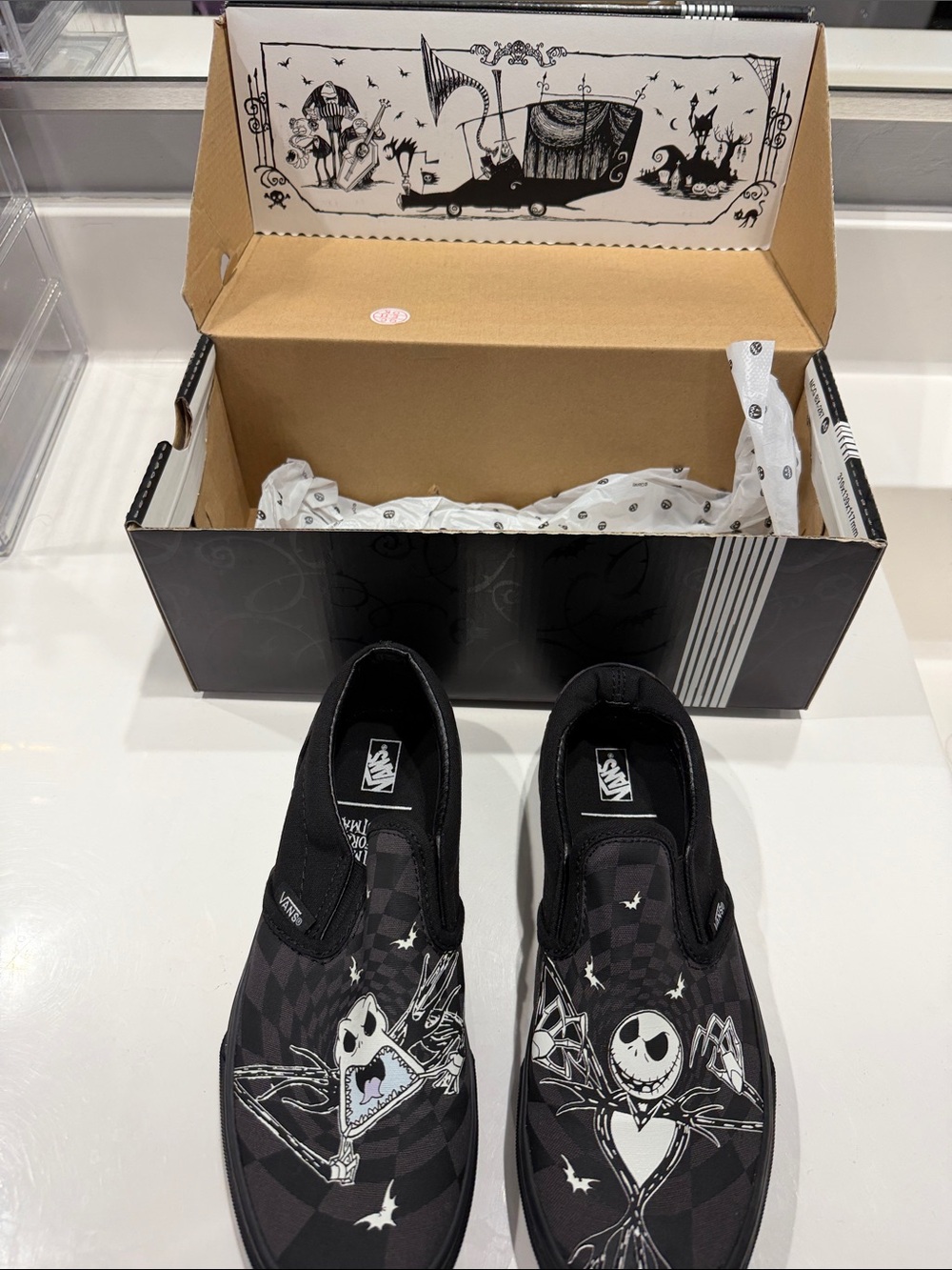 Vans Black & Gray Nightmare Before Christmas Slip-On Shoes - Picture 1 of 7